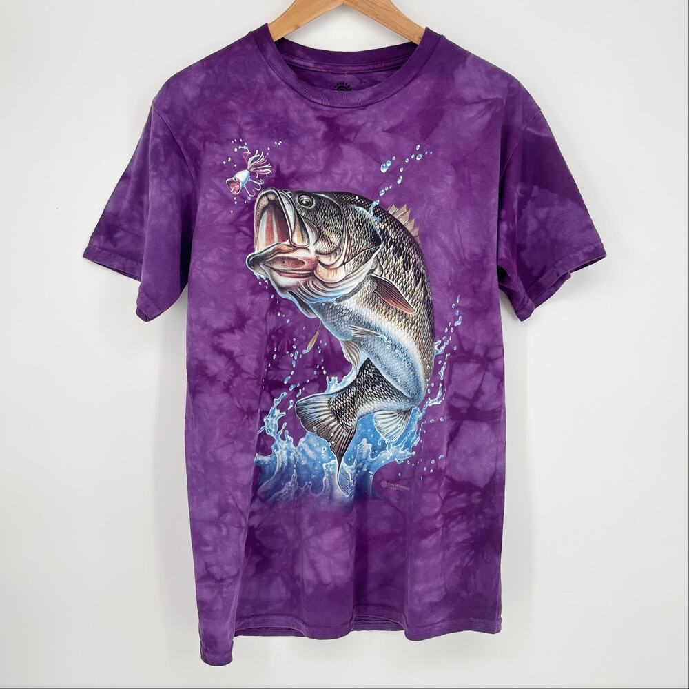 The Mountain Purple Bass Fishing Shirt Size M